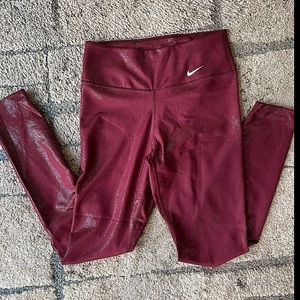 Nike Burgundy leggings shiny